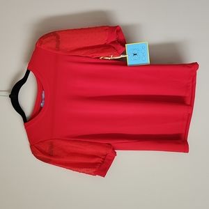 Cece red top XS NWT